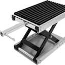 1300 LBS Motorcycle Jack, Thickened 0.48" Rubber Pad Motorcycle Lift, Upgraded Anti-Slip Bottom Dirtbike Stand, Carbon Steel Motorcycle Center Stand with Wide Deck, Chain Brush, T-Handle for ATV Gray