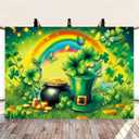 Happy St.Patrick's Day Photo Backdrop Irish Shamrock Rainbow Photography Background St. Patrick's Day Party Decoration Supplies (8x6FT240x180cm)