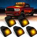 Keiurot Solar Cab Lights for Truck, Solar Powerws Cab Light Wirless with Vibration Sensor No Drill Car Roof Clearance Marker lights for Truck Pickup,Amber 5Pack