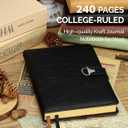 Gifts for Him, Journal for Men, Vintage Leather Diary for Writing, A5 256 Kraft Pages College Ruled Notebook, Personal Planner Organizer Gift Set (Black Set)