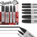 Sharpie Permanent Markers Variety Pack, Includes Chisel, Fine, and Ultra-Fine Tips, Marker Set, Writing, Coloring, Poster, Office, School Supplies, Black, 6 Count