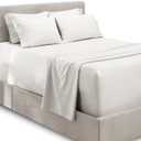Hearth & Harbor 6Pc King Size Bed Linen Set - Extra Deep Pocket Sheets 18-24 Inches - Microfiber Sheets - White