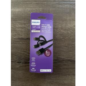 6 FT 3-in-1 USB Charge Cable