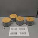 YORY 4-Pack Vintage Glass Mugs with Bamboo lids and Spoons Coffee Tea Cups Gifts for Women Overnight Oats Containers 14oz,