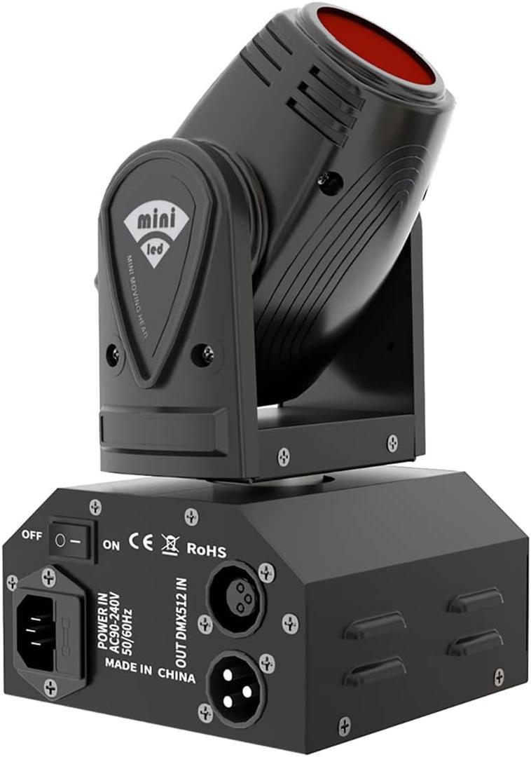 SHEHDS Moving Head Mini LED 10W RGBW 4in1 Beam Effect Stage Lights - Professional 11/13 DMX Channels Sound Activated DJ Lights for Disco Club Party Dance Wedding - 1 Pack (10W Beam Effect-1Pack)