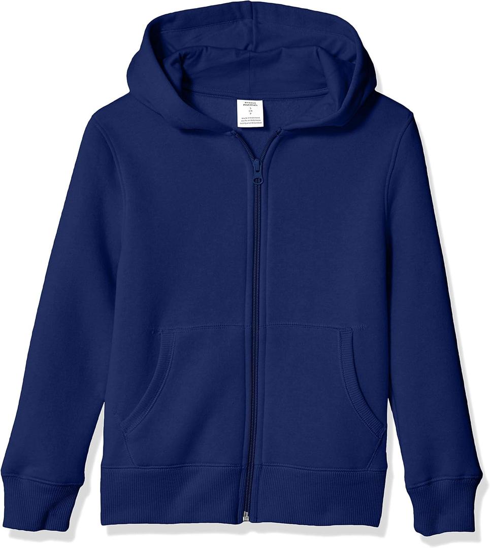 Amazon Essentials Hoodies - Boys' Zip-Up Sweatshirt (X-Large, Navy)
