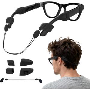 Waterproof Silicone Cover & Adjustable Eyeglass Strap Compatible with Ray-Ban Meta Wayfarer/Skyler/Headliner Accessories, Improves Sound Quality, Outdoor Activities Set for Rayban Meta Smart Glasses
