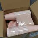 Ziliny 150 Pcs Disposable Party Dinnerware Supplies Set Includes 7'' 9'' Disposable Paper Plates 9oz Paper Cups Scalloped Cocktail Napkins for Baby Shower Birthday Wedding (Light Pink)