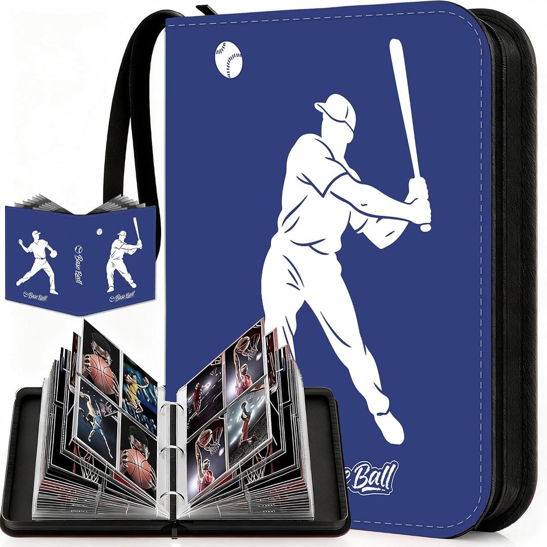 2 x Baseball Card Binder, 400 Pockets, Protective Trading Card Album | Double Sided Sleeves for 2026 Baseball Cards, Sports Card Storage and Display, Great Gift for Collectors, Boys and Fans