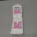 2 x Sodsay 2 PCS Initial Luggage Tag, Luggage Tags for Suitcases Cute Embroidered Letter PU Leather Travel Bag Baggage Tags Privacy Cover ID Label for Women Kids Teens Men(S, White Leather+Pink Letter)