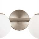 Modern Bathroom Vanity Light Fixtures Brushed Nickel 2 Lights Milk White Globe Glass Shade Modern Wall Sconce Lights Vanity Lights Over Mirror(Exclude G9 Bulb)