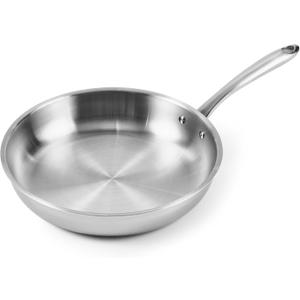 5-Ply Stainless Steel Frying Pan, Full 5-Ply Clad, Brushed, Induction Cooking Pan, Oven Safe, Dishwasher Safe 26Cm