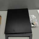 TEAMIX 24 inch Monitor Stand Riser, Black Wood & Steel Computer Monitor Stand with Storage, Laptop, PC, Printer Stand Riser for Desktop Office Desk Organizers