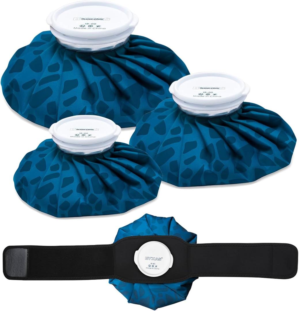 Ice Pack for Injuries Reusable, Cold Pack Water Bag with Cover, Hot & Cold Therapy and Pain Relief with Elastic Breathable Support Wrap
