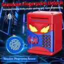 Spider Piggy Bank for Kids,Electronic Money Box with Fingerprint,ATM Safe Coin&Cash Saving Box,Kids Toys for Age 4 5 6 7 8,Christmas Birthday Gifts for 9 10 11 12 Year Old Boys Girls(Blue)