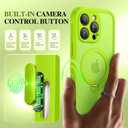 BERFY for iPhone 16 Pro Case, Compatible with MagSafe, Built in Privacy Screen Protector, Shockproof Full Body Phone Case for 16 Pro with Magnetic Stand, Translucent Bright Green