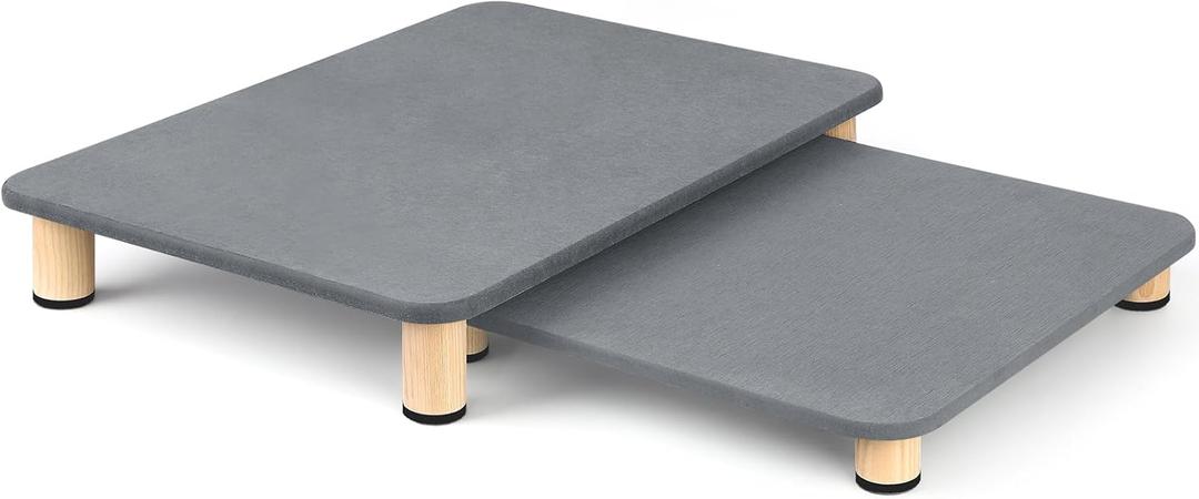 2 Pcs Nesting Stone Dish Drying Mat for Kitchen Counter, Super Absorbent Fast Dry with Non-Slip wooden feet, Eco-Friendly Diatomaceous Earth stone Drying mat, Heat Resistant, Multi-purpose mats