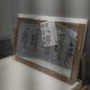 COGOOD Farmhouse Barn Door Mirror - 41" x 26" Rustic Wood Framed Wall Mirror for Bathroom, Living Room, Entryway Wall Decor (Striped Brown)