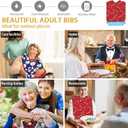 2 x Pafusen Stocking Stuffers for Adults Men Women, Adult Bibs for Men Women, Reusable Adult Bibs for Eating with Optional Crumb Catcher, Waterproof Washable Dining Clothing Protector (Red)