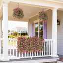Artificial Flowers for Outdoors Faux Hanging Plants Spring Summer Decoration, 2 Pcs Fake Silk Floral Realistic Outside Flowers UV Resistant No Fade for Planter Pot Porch Patio Window Yard Decor