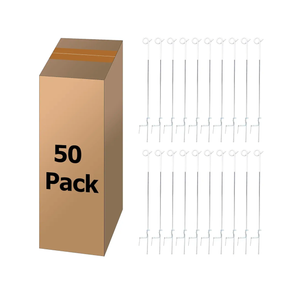 41 Inches Pig Tail Electric Fence Post, 50 Pack Stainless Steel Step in Fence Post, Electric Fencing Post for Garden and Livestock, White