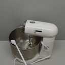 OVENTE Electric Stand Mixer with 3.5 Quarts Stainless Steel Mixing Bowl, 5 Speed Portable and Lightweight 250W Kitchen Mixer for Everyday Use, Includes 2 Egg Beater Whisk and Dough Hook, White SM680W