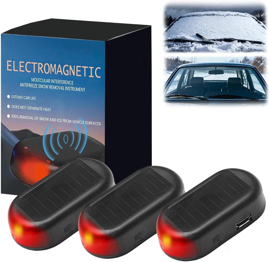 3pcs Anti-Freeze Electromagnetic Car Snow Removal Device, 2026 Car Interference Antifreeze Instrument, Defroster for Car Windshield, Snow Removal for Cars, Easy Set up Fit for All Vehicles