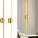 Modern Wall Sconces Set of Two, 12W LED Sconces Wall Lighting Indoor, 31.5 Inch Red Gold Bathroom Vanity Light Fixtures, Sconces Wall Decor Set of 2 Wall Lamps for Living Room