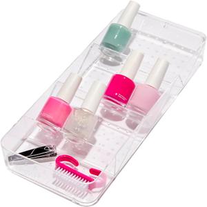 madesmart Small Clear Angled Tray, Bath Collection, Nail Polish & Cosmetic Storage and Organization, BPA-Free