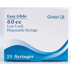Global Medical Products 60cc Luer Lock Syringes ONLY - Box of 25