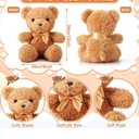 HyDren 18 Pcs Bear Stuffed Animals Bulk 12 Inch Soft Plush Bears Doll with Bows Small Stuffed Toy for Girl Boy Baby Shower Christmas Valentine Birthday Decor Gift Party Favors (Light Brown)