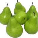 6pcs Fake Pears Artificial Fruits Vivid Green Pear for Home Fruit Shop Supermarket Desk Office Restaurant Decorations Or Props (Green)