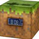 Paladone Minecraft Grass Block Digital Alarm Clock, Light Up Lamp Feature, Plays Official in Game Music, Bedroom Decor for Minecraft Gamers