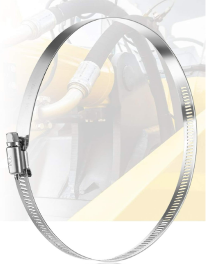 MIAHART 6 inch Hose Clamp Adjustable 304 Stainless Steel Duct Clamps Worm Gear Adjustable 141mm-165mm Hose Clamp (Pack of )