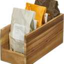 iDesign Acacia Wood Open-Front Bin for Pantry Organization Natural