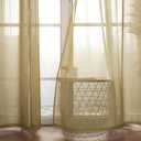 MIULEE Solid Color Sheer Curtains 84 Inches Long 2 Panels Set - Elegant Lightweight Grommet Light Filtering Window Voile Panels/Drapes/Treatment for Bedroom Living Room W42 x L84 Inch, Dark Gold