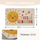 Hello Sunshine Welcome Front Door Mat, Cute Sun Love Heart Decorative Doormat Non-Slip Floor Entryway Rug, Spring Summer Low Profile Indoor Outdoor Home Kitchen Decoration 17x29 Inches