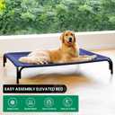Elevated Dog Bed Outdoor Cooling Raised Cot for XL Dogs, Blue 48.8in
