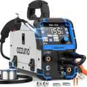 AZZUNO Aluminum MIG Welder 155A, 110V/220V Dual Vlotage 5 in 1 Gas MAG/Aluminum MIG/Gasless Flux Core MIG Welder/Stick/Lift TIG Welding Machine, Multiprocess Wire Feed Welder Machine