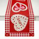 Valentine's Day Table Runner 13 x 72 Inch,Rustic Kitchen Dining Table Decoration Romantic Anniversary Wedding Decor for Indoor Outdoor Home Party Couples Gifts