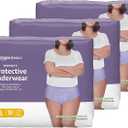 Amazon Basics Incontinence Underwear for Women, Protective, Disposable, Postpartum, Maximum Absorbency, Large, Lavender, 54 Count (3 Packs of 18)