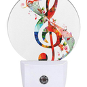 EKOBLA Music Night Light Colorful Music Notes Night Lights Plug into Wall for Girls Boys Men Women, Dusk to Dawn Sensor LED Nightlight Home Office