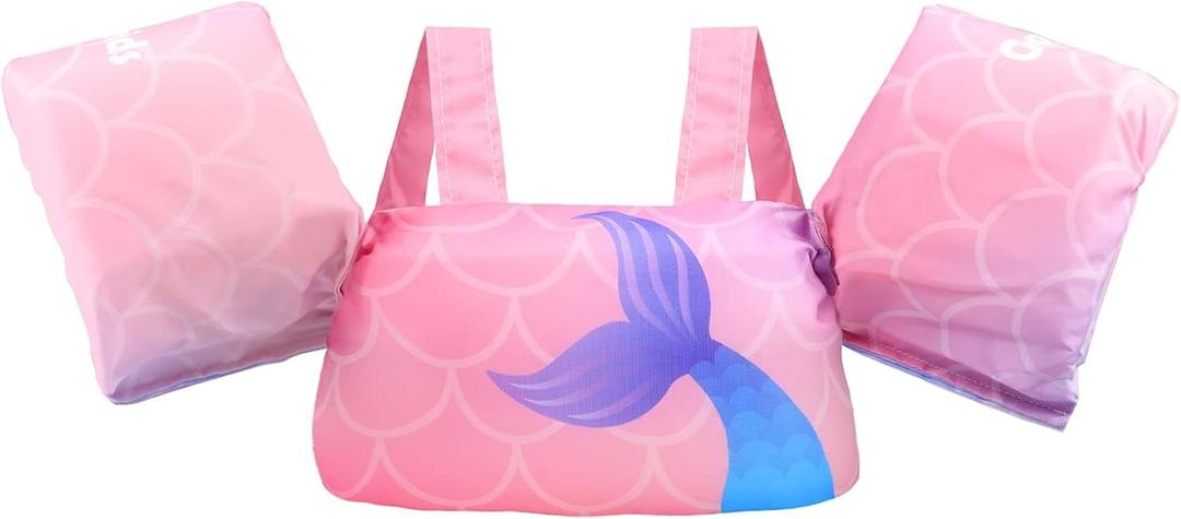 Gogokids Swim Vest for Kids, Toddler Floaties Fit 30-60 lbs Girls & Boys, Swimming Aid with Water Wings and Shoulder Strap for 2-6 Years, Pool/Beach