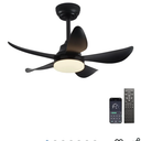 Zoruny Ceiling Fans with Lights 26“ Black Ceiling Fan with Light and Remote,Small LED Modern Fan Lighting 5 Reversible Blades 3 Dimmable 6 Speeds Reversible Noiseless Blades for Bedroom