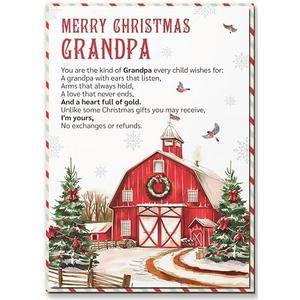 Pack of 10 BlinkWishes Christmas Card for Grandpa, Grandfather Merry Christmas Greeting Card with Envelope and Seal, Christmas Gift for Grandpa from Granddaughter, Grandson, Kids