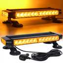 LINKITOM Roof Top LED Strobe Light Bar -Double Side Amber 30 LED Emergency Hazard Safety Warning Flashing Beacon Lighting Bar with Magnetic Base for Snow Plow, Trucks, Construction Vehicles