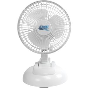 Seasons Comfort Personal Clip Or Desk Fan With Removable Base, Portable, Mini Bedroom Fan, 6 Inch, 2 Speed, Strong Clamp - Ideal for Home, Bedroom, Dorm & Office