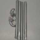 Silver Curtain Rods for Windows 48 to 78, 1 inch Blackout Wrap Around, Adjustable Heavy Duty Curtain Rods for Bedroom, Kitchen and Outdoor Patio