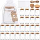 50 Set 6.8 oz Party Favor Glass Jars with Cork Lid Candy Containers