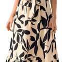 KUTUMAI Sleeveless Maxi Dress Floral V Neck Tie Waist Long Formal Cocktail Dresses for Women Spring Summer 2025 Black, Large